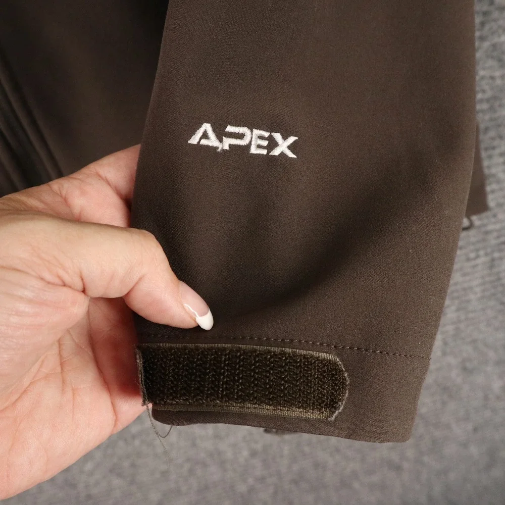 The North Face Apex Softshell Jacket Mens M Brown Full Zip Windproof Outdoor